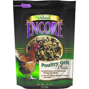 Brown's Encore Natural Poultry Grit Plus Chicken Feed, 16-oz bag, 8 count