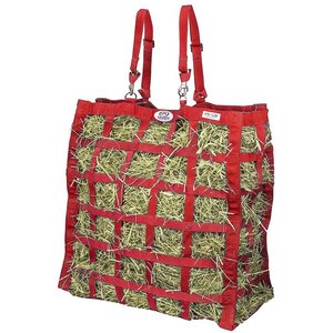 Derby Originals Easy-Feed Patented Four-Sided Slow Feed Horse Hay Bag, Red