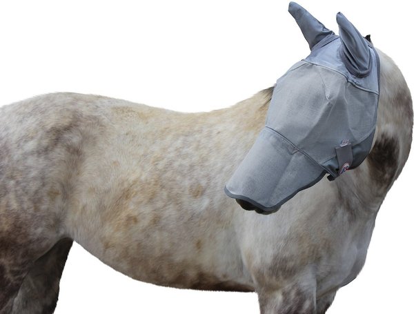 Derby Originals Reflective Horse Fly Mask w/ Ear & Nose Cover, Grey, Cob/Arab slide 1 of 1