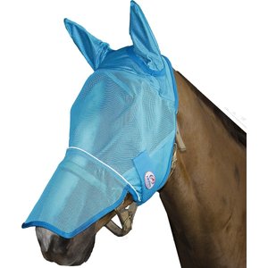 Derby Originals Reflective Horse Fly Mask w/ Ear & Nose Cover, Summer Blue, Cob/Arab