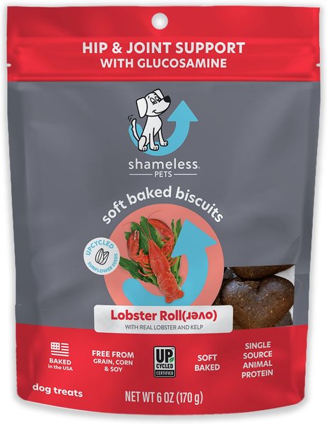 Shameless Pets Soft Baked Lobster Roll(over) Flavor Grain-Free Dog Treats, 6-oz bag slide 1 of 8
