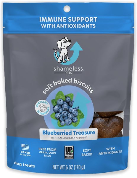 Shameless Pets Soft Baked Blueberried Treasure Flavor Grain-Free Dog Treats, 6-oz bag slide 1 of 8