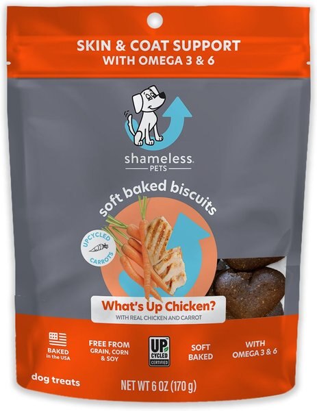 Shameless Pets Soft Baked Clucken Carrots Flavor Grain-Free Dog Treats, 6-oz bag slide 1 of 8
