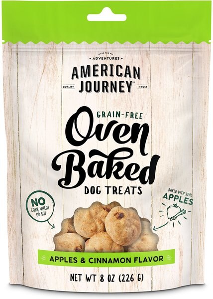 American Journey Apples & Cinnamon Flavor Grain-Free Oven Baked Crunchy Biscuit Dog Treats, 8-oz bag slide 1 of 7