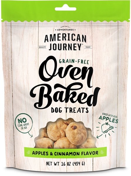 American Journey Apples & Cinnamon Flavor Grain-Free Oven Baked Crunchy Biscuit Dog Treats, 16-oz bag slide 1 of 7