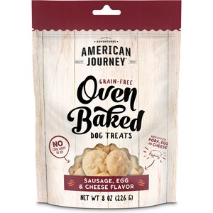 American Journey Sausage, Egg & Cheese Flavor Grain-Free Oven Baked Crunchy Biscuit Dog Treats, 8-oz bag