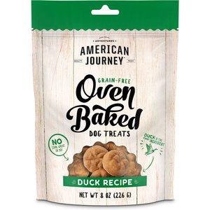American Journey Duck Recipe Grain-Free Oven Baked Crunchy Biscuit Dog Treats, 8-oz bag