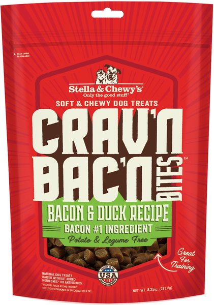 Stella & Chewy's Crav'n Bac'n Bites Bacon & Duck Recipe Dog Treats, 8.25-oz bag slide 1 of 2