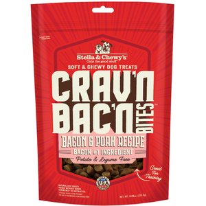 Stella & Chewy's Crav'n Bac'n Bites Bacon & Pork Recipe Dog Treats, 8.25-oz bag