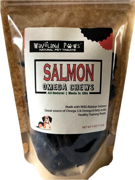 Waveland Paws Omega Chews Salmon Grain-Free Dog Treats, 4-oz bag slide 1 of 7