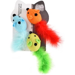 Easy Kitty Neon Mice Cat Toys, 9 count