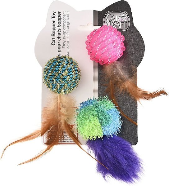 Easy Kitty Cat Bopper Feather Ball Cat Toys, 9 count slide 1 of 9