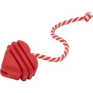 Frisco Heart Rubber with Rope Dog Toy