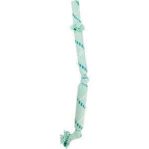 Frisco Double Fun Rope Squeaky Crinkle Dog Toy, Light Blue