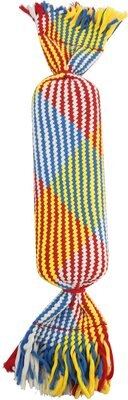 Frisco Flat Tri-Color Rope Squeaky Dog Toy, slide 1 of 1