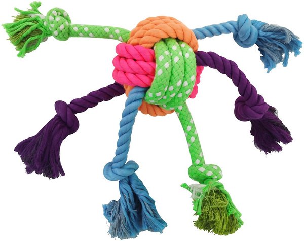 Frisco Colorful Ball Knot Rope Dog Toy, Medium slide 1 of 4