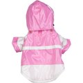 Pet Life Two-Tone PVC Waterproof Adjustable Dog Raincoat, Pink & White, Medium