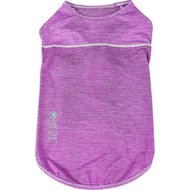 Pet Life Active Aero-Pawlse Heathered Quick-Dry 4-Way Stretch-Performance Dog T-Shirt, Maroon/Purple, Medium