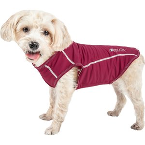 Pet Life Active Racerbark 4-Way Stretch Performance Active Dog T-Shirt, Maroon, Medium