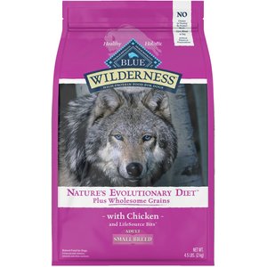 Blue Buffalo Wilderness Nature's Evolutionary Diet Plus Wholesome Grains Chicken, Oats & Barley Small Breed Adult Dry Dog Food, 4.5-lb bag