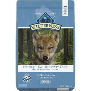 Blue Buffalo Wilderness Nature's Evolutionary Diet Plus Wholesome Grains Chicken, Oats & Barley Dry Puppy Food, 11-lb bag
