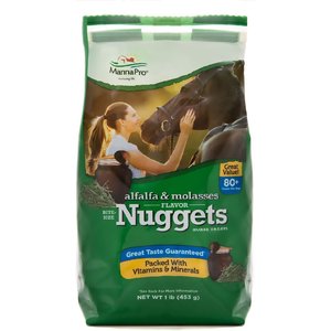 Manna Pro Bite-Size Nuggets Alfalfa & Molasses Flavor Horse Treats, 1-lb bag