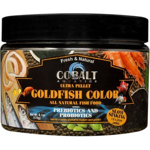Cobalt Aquatics Ultra Goldfish Color Pellets Slow Sinking Fish Food, 6.1-oz bottle