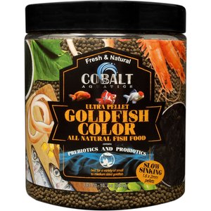 Cobalt Aquatics Ultra Goldfish Color Pellets Slow Sinking Fish Food, 10.7-oz bottle