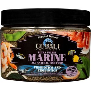 Cobalt Aquatics Ultra Marine Pellets Slow Sinking Fish Food, 7.8-oz bottle