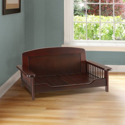 Richell Elegant Wooden Dog Bed, Dark Brown, slide 1 of 1