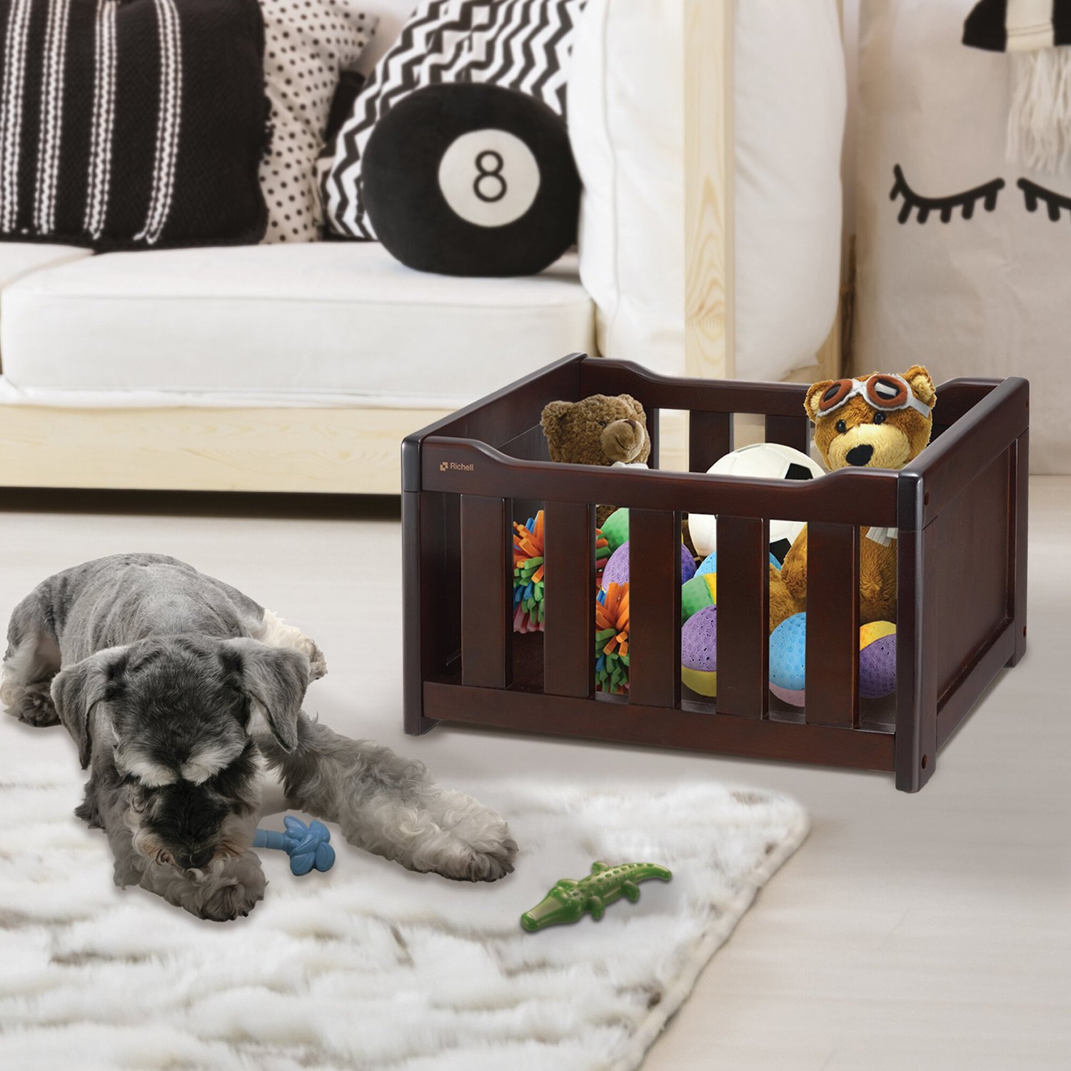 Richell Elegant Wooden Dog Toy Box