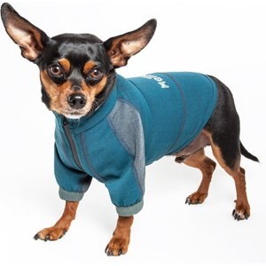 Dog Helios Eboneflow 4-Way-Stretch Dog Yoga T-Shirt, Ocean Blue/Grey, X-Small