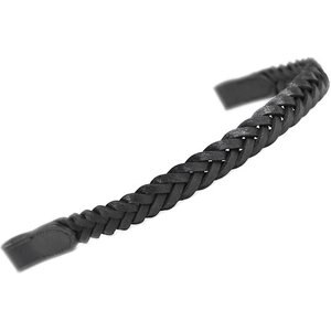 Shires Equestrian Products Aviemore Plaited Leather Horse Browband, Black, Full