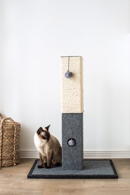 Catry 32-in Modern Sisal Cat Scratching Post with Toy, slide 1 of 1
