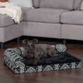 FurHaven Southwest Kilim Orthopedic Deluxe Chaise Dog & Cat Bed, Black Medallion, Medium
