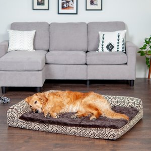 FurHaven Southwest Kilim Orthopedic Deluxe Chaise Dog & Cat Bed, Desert Brown, Jumbo