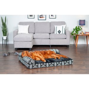 FurHaven Southwest Kilim Cooling Gel Deluxe Chaise Dog & Cat Bed, Black Medallion, Jumbo