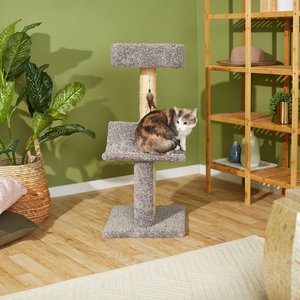 Frisco 37-in Real Carpet Wooden Cat Tree, Gray