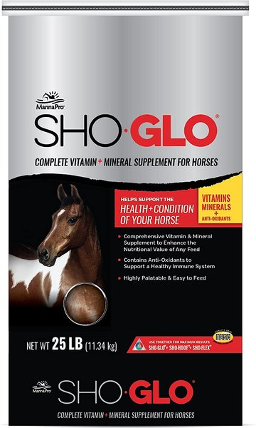 Manna Pro Sho-Glo Complete Vitamin & Mineral Pellets Horse Supplement, 25-lb bag slide 1 of 1