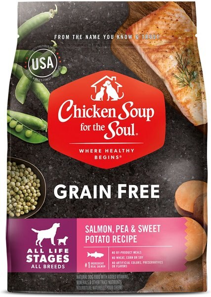 Chicken Soup for the Soul Grain-Free Salmon, Pea & Sweet Potato Recipe Dry Dog Food, 25-lb bag slide 1 of 6