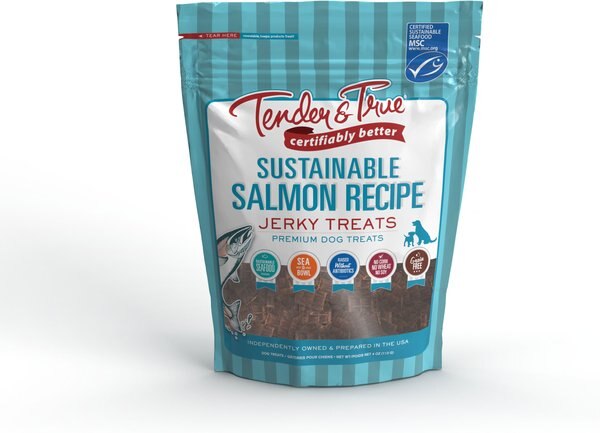 Tender & True Organic Smoked Salmon Recipe Grain-Free Jerky Dog Treats, 4-oz bag slide 1 of 4