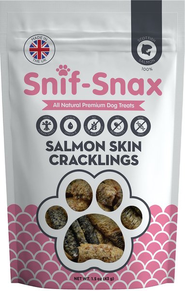 Snif-Snax Smoked Salmon Skin Cracklings Dog Treats, 1.5-oz bag slide 1 of 6