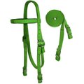 Tahoe Tack Double Layered Draft Nylon Western Horse Headstall & Reins, Draft, Lime Green, Draft