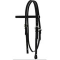 Tahoe Tack Double Stitched Leather Western Horse Browband Headstall, Black, Mini