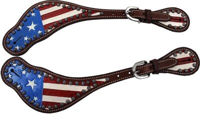 Tahoe Tack American Flag Leather Western Womens Spur Straps, slide 1 of 1