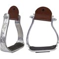 Tahoe Tack Angled Engraved Knee Relief Adult Western Show Stirrups, 5-in
