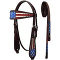 Tahoe Tack Western Patriotic American Flag Horse Browband Headstall & Reins, Full