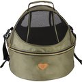 Pet Life Air-Venture Dual-Zip Airline Approved Panoramic Circular Travel Dog Carrier, Olive Green
