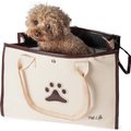 Pet Life Posh Paw Dual Closure Dog Carrier, White & Brown