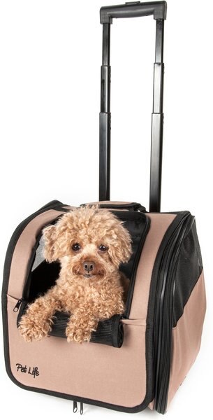Pet Life Wheeled Travel Dog Carrier, Khaki slide 1 of 9